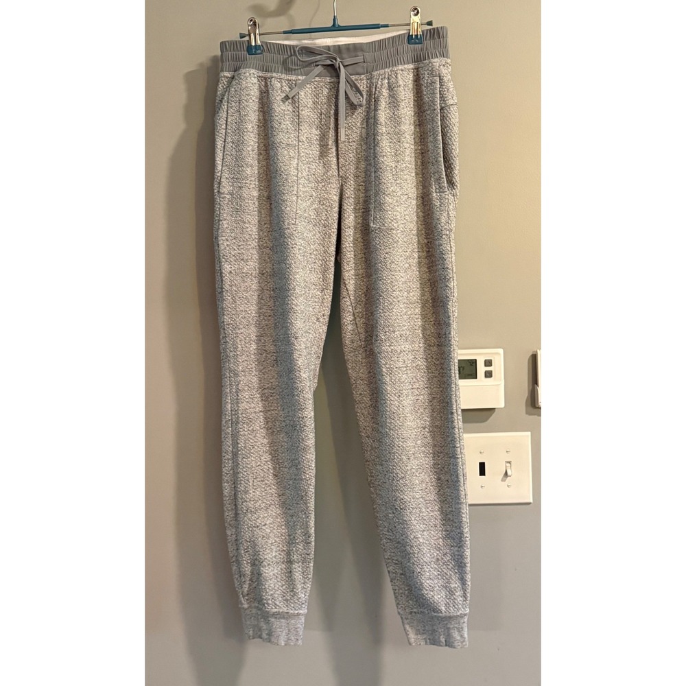 Lululemon Joggers Mens Medium Grey Textured Knit Drawstring Athletic Sweatpants